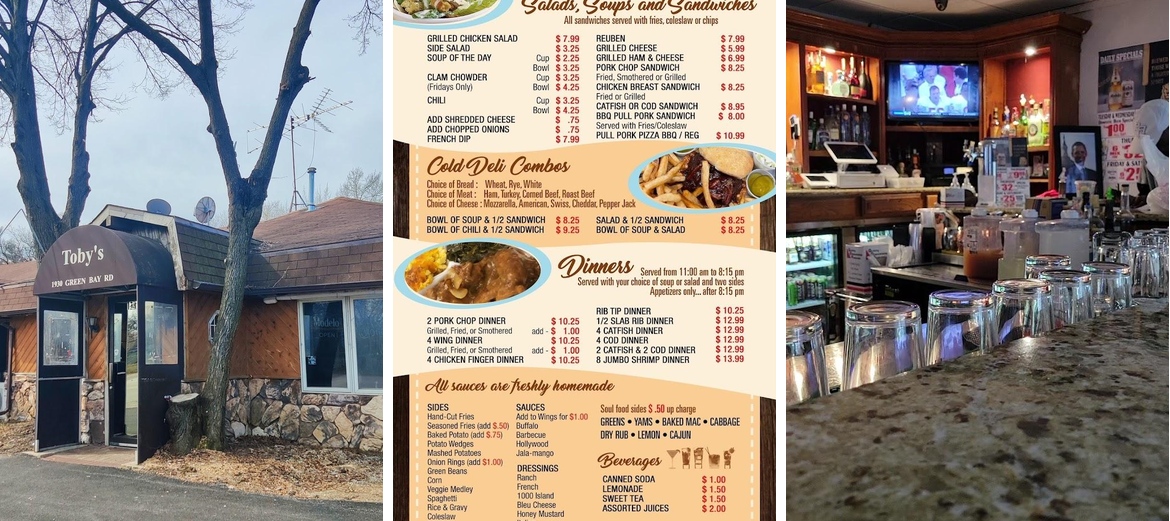 Toby's Tavern Menu